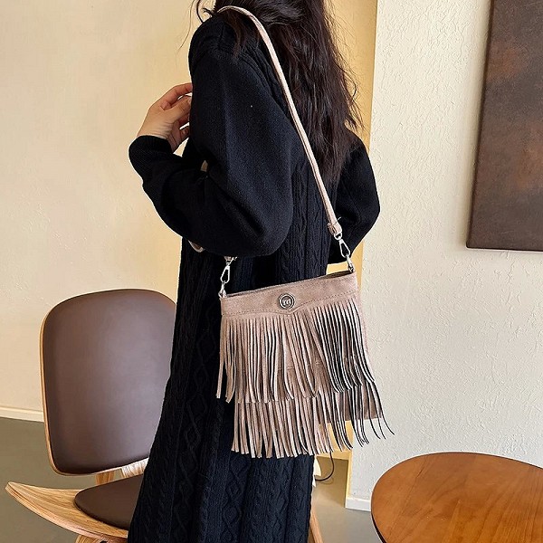 Sac à bandoulière rétro à franges pour femme, sac Hobo pour femme, grand sac pour téléphone portable, travail, shopping, voyage|10,06 €|OKKO MODE