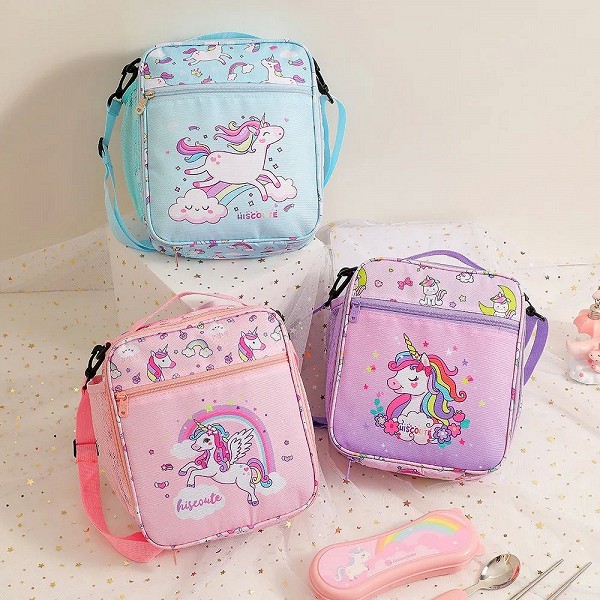 Sac à lunch de dessin animé pour enfants, sac à bento mignon avec bandoulière et boîte repas pour filles Nairobi Orn|7,00 €|OKKO MODE