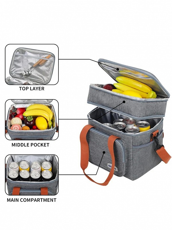 Sacs à lunch portables à double couche, boîte alimentaire camping durable|10,08 €|OKKO MODE