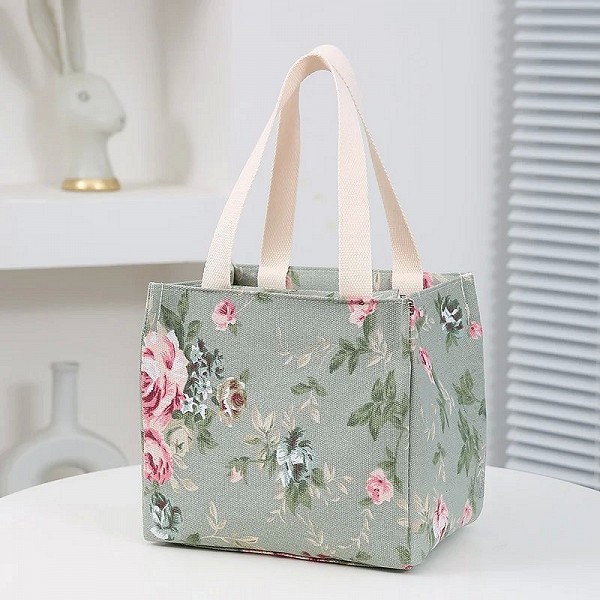 Sac à lunch esthétique imprimé floral, sac bento isolé grande capacité pour école travail plage voyages|6,00 €|OKKO MODE