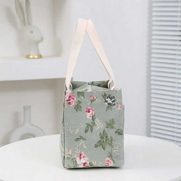 Sac à lunch esthétique imprimé floral, sac bento isolé grande capacité pour école travail plage voyages|6,00 €|OKKO MODE