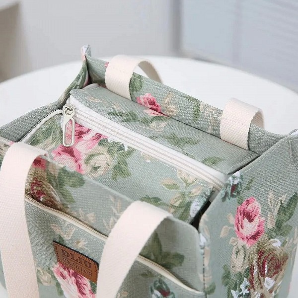 Sac à lunch esthétique imprimé floral, sac bento isolé grande capacité pour école travail plage voyages|6,00 €|OKKO MODE