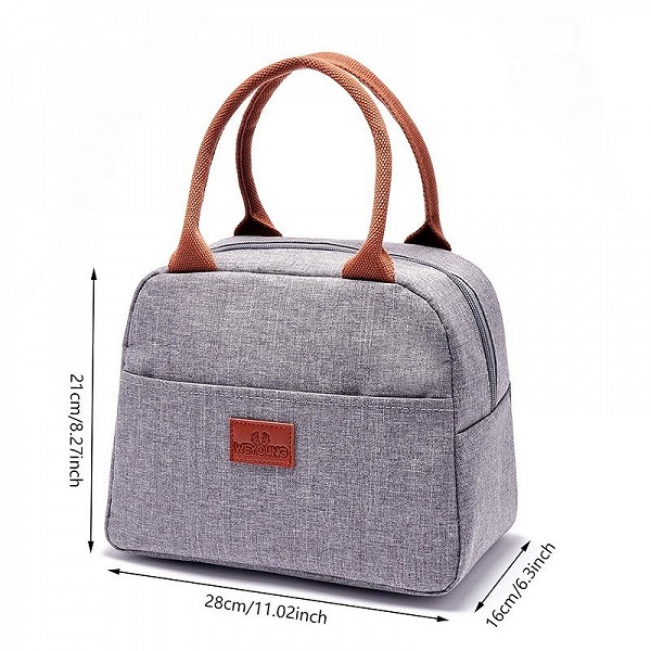 Sac à lunch isolant gris fourre-tout portable pour le travail de bureau et l'école|7,99 €|OKKO MODE