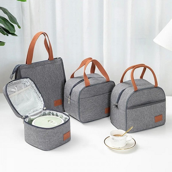 Sac à lunch isolant gris fourre-tout portable pour le travail de bureau et l'école|7,99 €|OKKO MODE