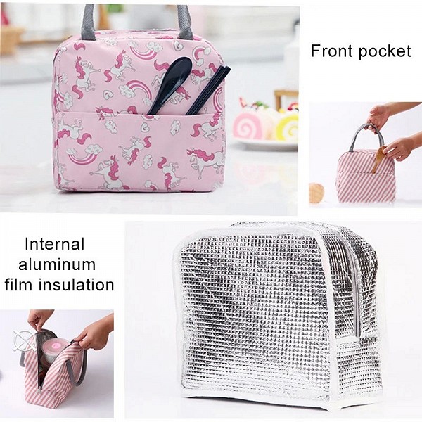 Sac à lunch isotherme avec poignée pour femme, enfant - boîte repas pique-nique portable|4,50 €|OKKO MODE