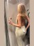 Vestido metálico espalda descubierta mujer, cuello oscilante elegante. | 22,10 $ | OKKO MODE