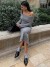 Robe grise longue en tricot à manches longues pour femmes, robes moulante couleur unie, sexy, fête, vacances, fille | 26,00 $ | OKKO MODE