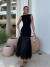 Robe mi-longue en tricot noir pour femmes, glands, col rond, sans manches, dos nu, fermeture éclair, robes de tambour fille | 31,50 $ | OKKO MODE
