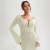Vestido de playa blanco con cuello en V profundo y mangas largas | 19,34 $ | OKKO MODE