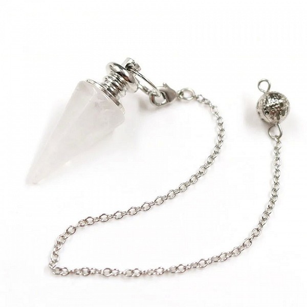 Pendentif pyramide en pierre améthyste plaquée argent avec chaîne - bijoux de Quartz Rose|7,19 €|OKKO MODE