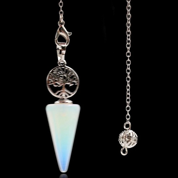 Pendule cône en cristal pierre naturelle, pendule Reiki, pendentif arbre de guérison de la vie|4,49 €|OKKO MODE