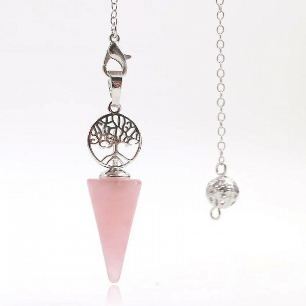 Pendule cône en cristal pierre naturelle, pendule Reiki, pendentif arbre de guérison de la vie|4,49 €|OKKO MODE