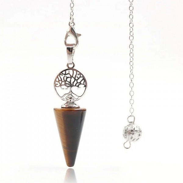 Pendule cône en cristal pierre naturelle, pendule Reiki, pendentif arbre de guérison de la vie|4,49 €|OKKO MODE