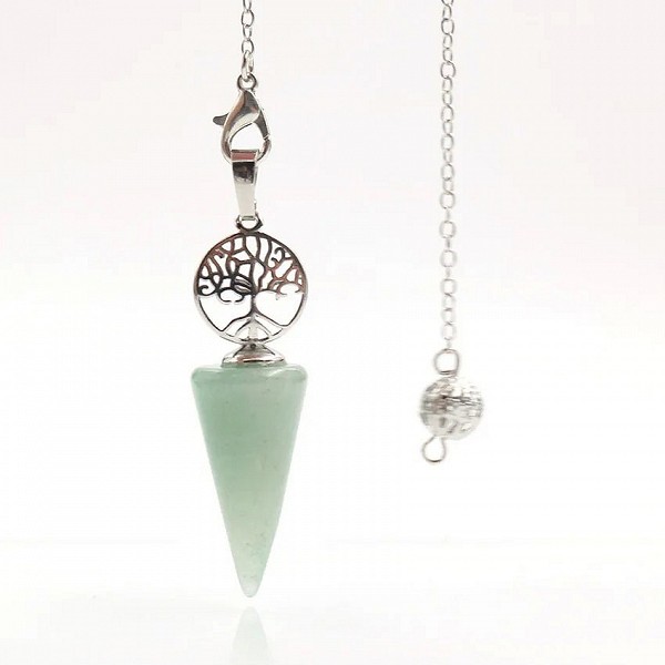 Pendule cône en cristal pierre naturelle, pendule Reiki, pendentif arbre de guérison de la vie|4,49 €|OKKO MODE