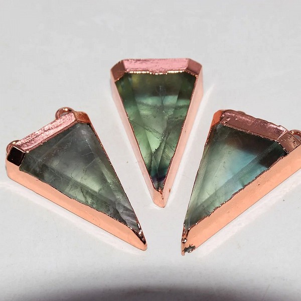 Connecteur triangle en quartz fluorite vert naturel pour femme, grand visage étendu et pendule pierre 215|20,00 €|OKKO MODE