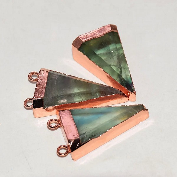 Connecteur triangle en quartz fluorite vert naturel pour femme, grand visage étendu et pendule pierre 215|20,00 €|OKKO MODE