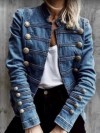 Manteau en denim pour femme, vestes en jeans à double boutonnage, haut ajusté élégant|16,00 €|OKKO MODE