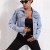 Long Sleeve Denim Jacket with Pockets and Button Detail | $27.04 | OKKO MODE
