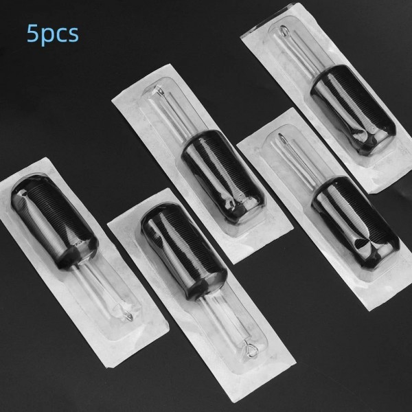 Ensemble de 5 poignées en silicone pour tatouage - Tubes et pointes noires, outils de maquillage permanent|1,79 €|OKKO MODE