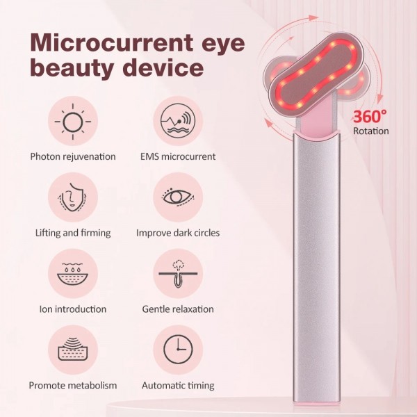 Appareil de levage du visage à micro-courant EMS avec lumière rouge et masseur pour les yeux et le cou|4,00 €|OKKO MODE