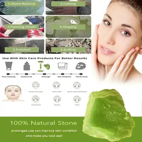 Rouleau de massage en pierre naturelle Gua Sha pour visage, cou et yeux|2,80 €|OKKO MODE