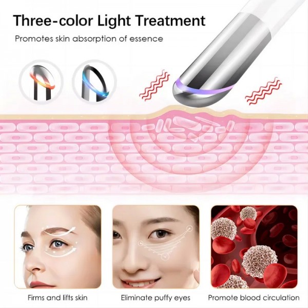 Appareil de beauté pour les yeux, masseur facial à la lumière rouge LED|1,92 €|OKKO MODE