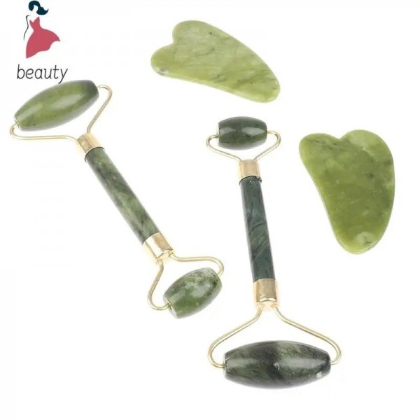 Rouleau de massage en pierre naturelle Gua Sha, planche Guasha, grattoir SPA, soins du visage et des yeux, ensemble d'outils de |1,00 €|OKKO MODE