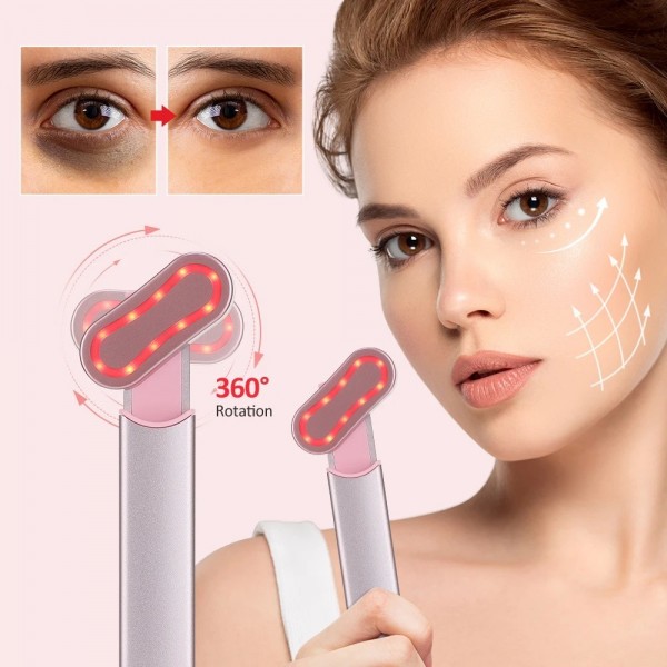 EMS-Bâton de massage rotatif pour les yeux, beauté des yeux, microcourant, lumière rouge, compresse chaude, lifting du visage, r|7,97 €|OKKO MODE