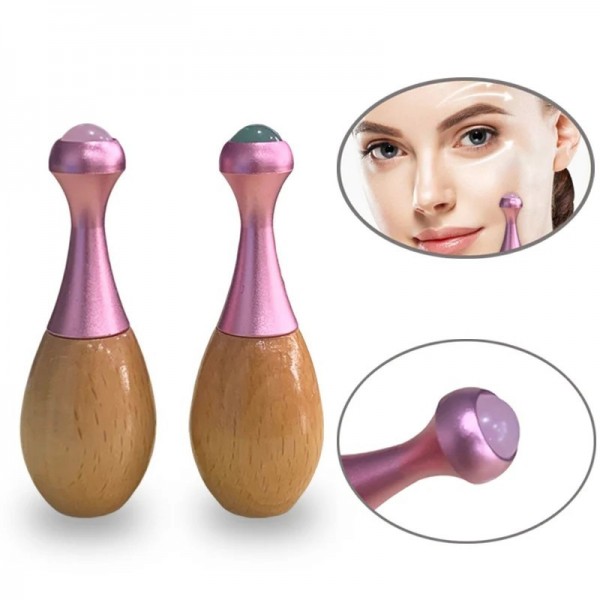 Rouleau de pierre naturelle en forme de gourde, outil de massage pour le visage, les yeux, anti-rides, lifting, beauté, soins du