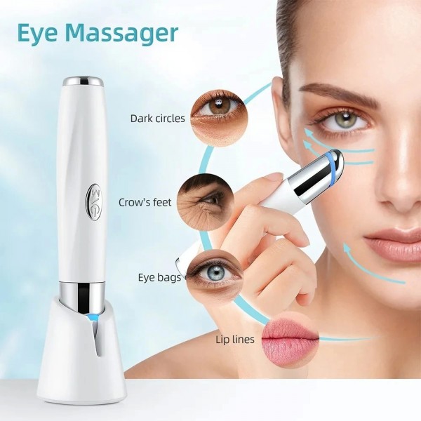 Stylo masseur intelligent pour les yeux, compresse, désinfection LED, masseur pour les yeux, raffermissement de la peau, anti-âg