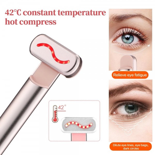 Stylo pour les yeux à compresse chaude EMS, baguette intelligente à LED rouge, raffermissement de la peau des yeux, anti-âge|8,95 €|OKKO MODE