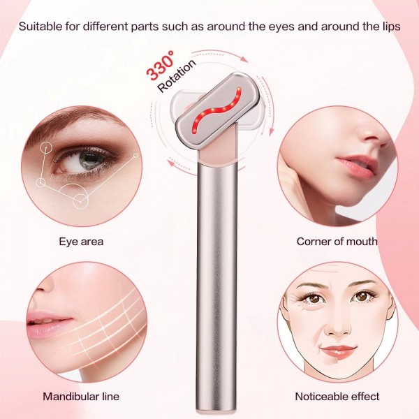 Stylo pour les yeux à compresse chaude EMS, baguette intelligente à LED rouge, raffermissement de la peau des yeux, anti-âge|8,95 €|OKKO MODE