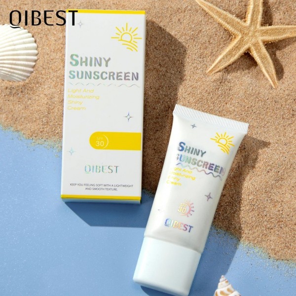 QIBEST-Crème solaire nacrée pour le corps, crème solaire blanchissante, crème protectrice, contrôle de l'huile, maquillage hydra|4,49 €|OKKO MODE