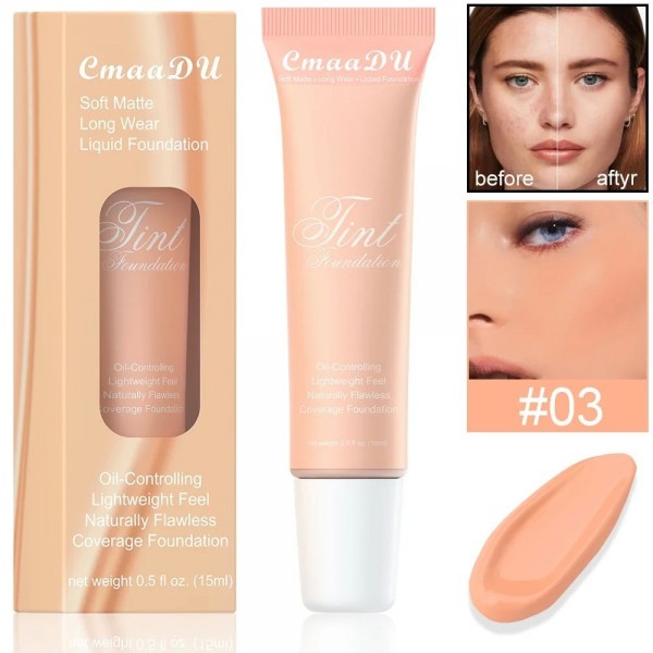 Fond de teint pour le visage avec contrôle du sébum, maquillage nude, liquide hydratant, couverture durable, cernes, 256 teinté,|1,79 €|OKKO MODE