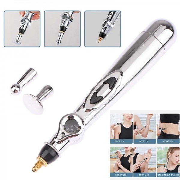 Stylo de massage électrique pour points d'acupuncture, thérapie au laser, stylo d'énergie méridien, corps, tête, dos, cou, jambe|4,49 €|OKKO MODE