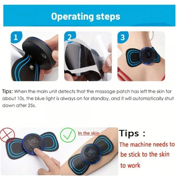 Mini masseur musculaire avec télécommande, plusieurs modes et 19 vitesses pour la relaxation du dos, des jambes et du corps|3,59 €|OKKO MODE