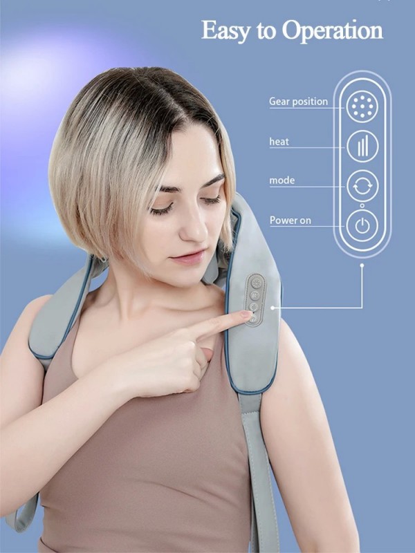 Écharpes de massage électrique pour le cou et le dos, masseur de tissus profonds musculaires sans fil|29,69 €|OKKO MODE