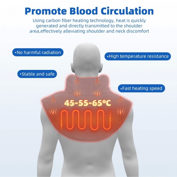 Tour de cou pour épaules écharpe chauffante électrique USB, orthèse cervicale, compresse thermique ronde, fatigue de dos|17,99 €|OKKO MODE