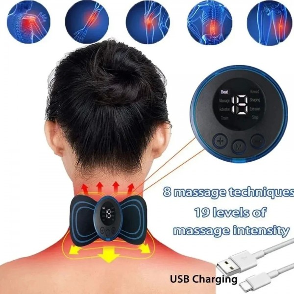 Patch de massage EMS portable à faible impulsion morte, ensemble de massage du cou, masseur de poche, relaxation musculaire du d|4,49 €|OKKO MODE