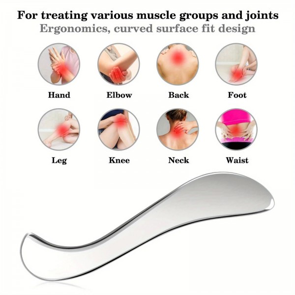 Ensemble d'outils de massage Gua Sha en acier inoxydable, outil de grattage des tissus mous, utilisé pour le dos, les jambes, le|8,09 €|OKKO MODE