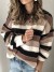 Pull en tricot rayé pour femme, pulls noirs, pulls côtelés, grande taille, automne, hiver, nouveauté | 30,33 $ | OKKO MODE