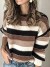 Pull en tricot rayé pour femme, pulls noirs, pulls côtelés, grande taille, automne, hiver, nouveauté | 30,33 $ | OKKO MODE