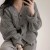 Cardigan niña cuello en V, gris manga larga, beige tricotado | 19,49 $ | OKKO MODE
