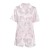 Satin Animal Print Women's Short Pajama Set with Shawl Collar