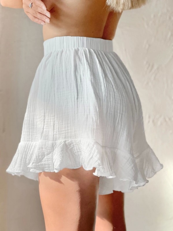 Nuisette à manches longues en coton blanc pour femmes, vêtements de nuit décontractés|26,03 €|OKKO MODE