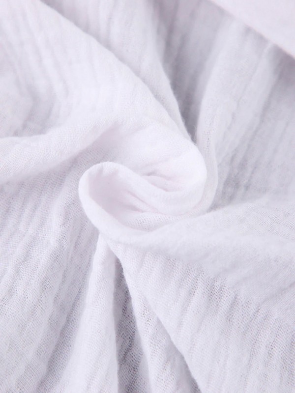 Nuisette à manches longues en coton blanc pour femmes, vêtements de nuit décontractés|26,03 €|OKKO MODE