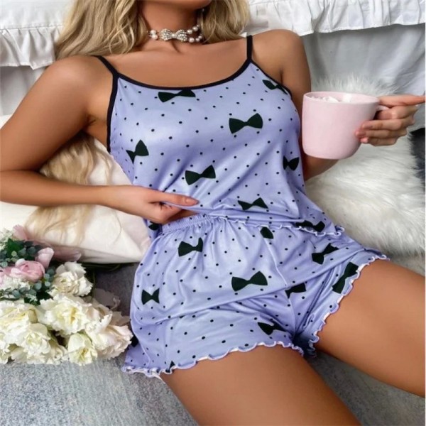 Ensemble pyjama imprimé cœur rose femme, t-shirt col rond & short|4,97 €|OKKO MODE