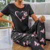 Ensembles de pyjama à manches courtes pour femmes, imprimé papillon|8,99 €|OKKO MODE