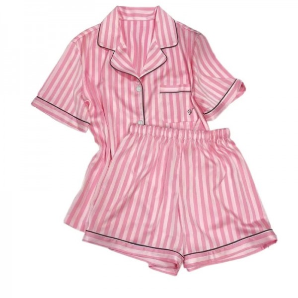 Pyjama d'été à manches courtes pour femmes en satin doux|13,01 €|OKKO MODE