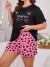 Conjunto pijama corto estampado para mujer, tallas grandes | 16,24 $ | OKKO MODE